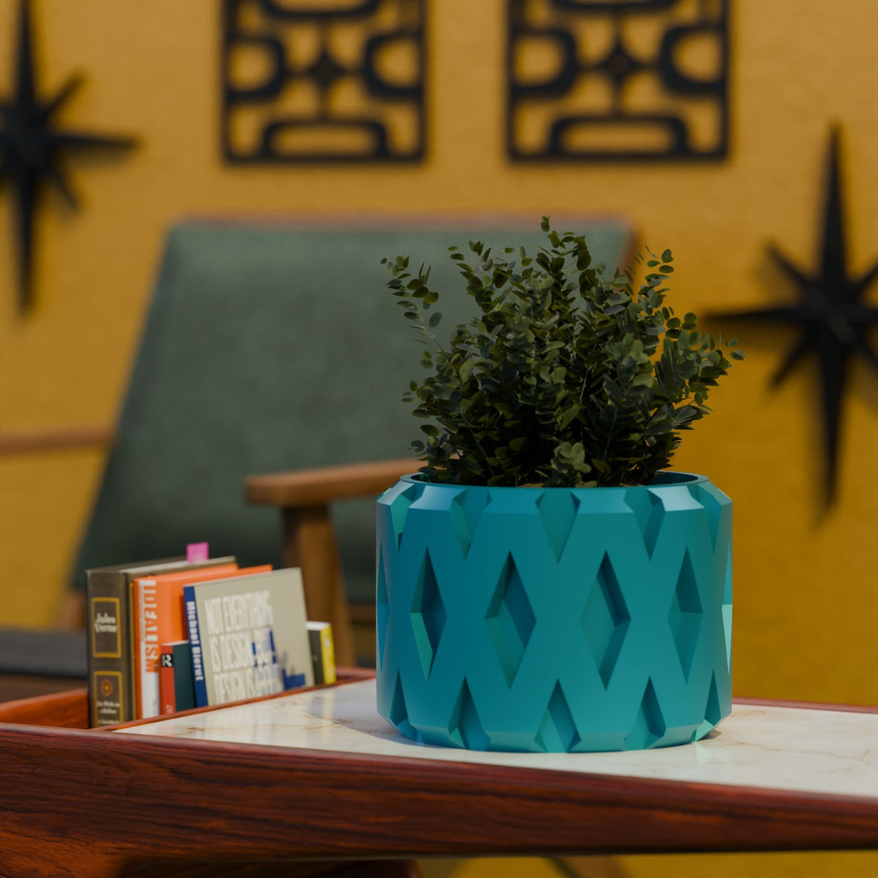 Rizo Retro Style Diamond Pattern Planter