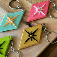 Retro Midcentury Modern Starburst Diamond Keychain