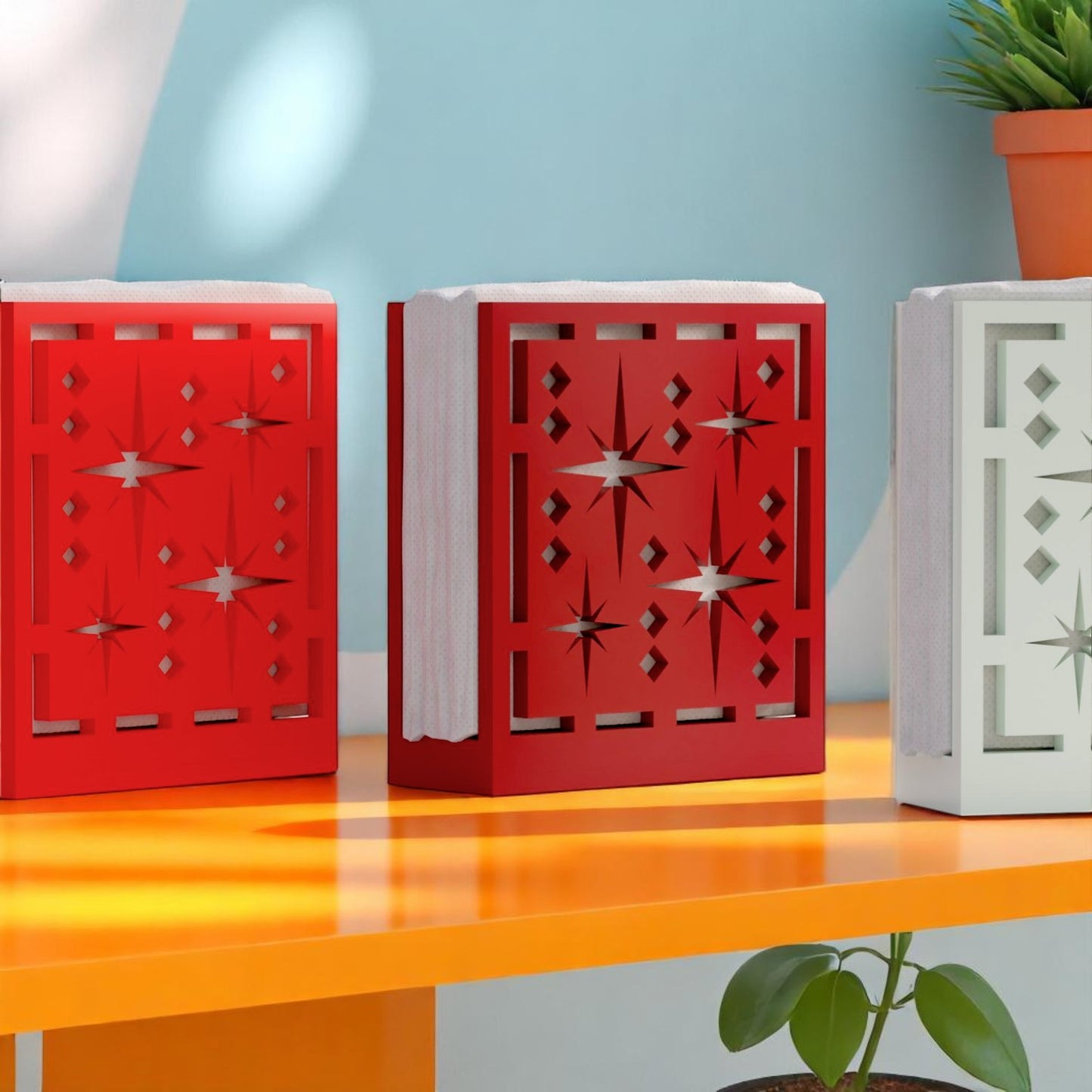 Midcentury Quad Starburst Retro Napkin Holder