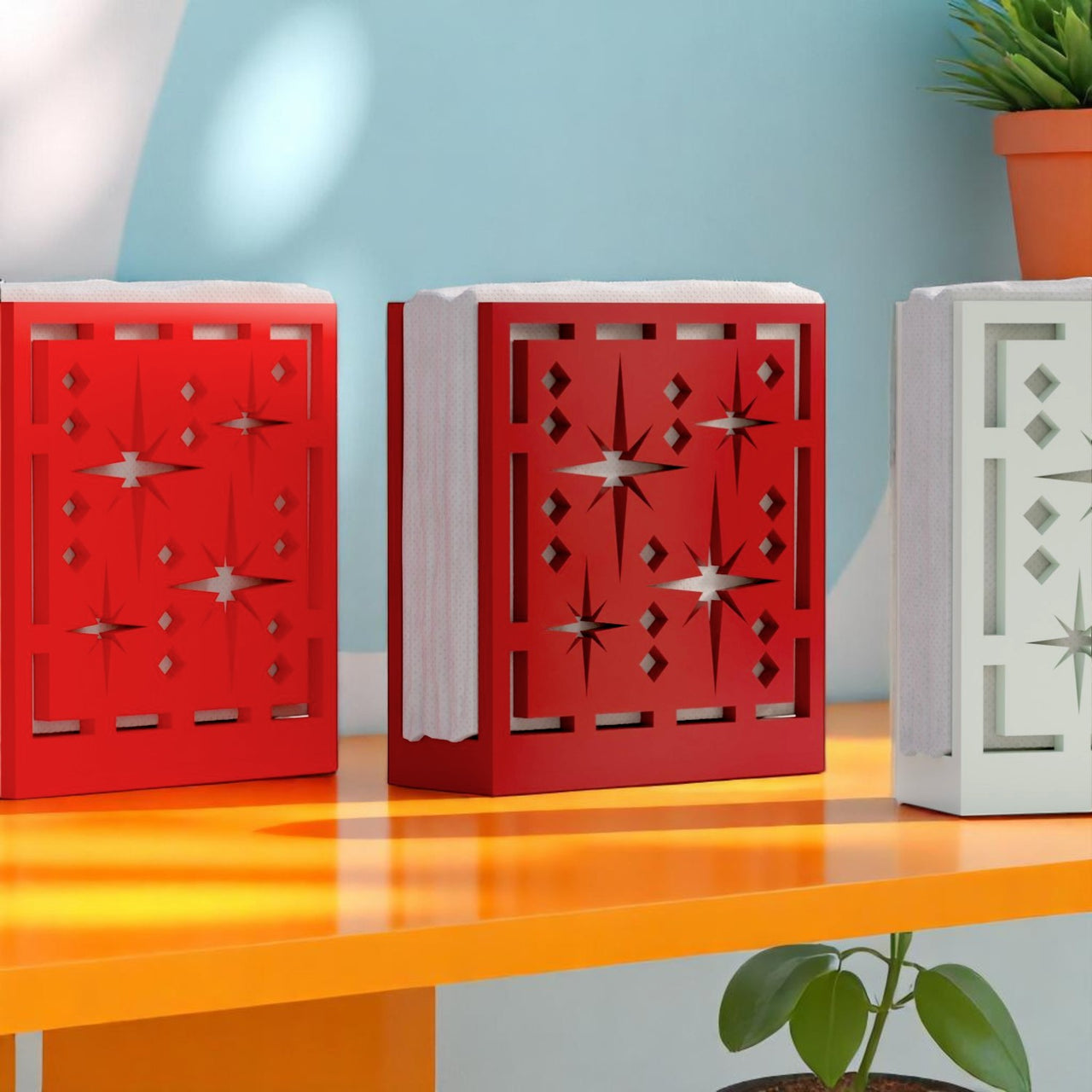 Midcentury Quad Starburst Retro Napkin Holder