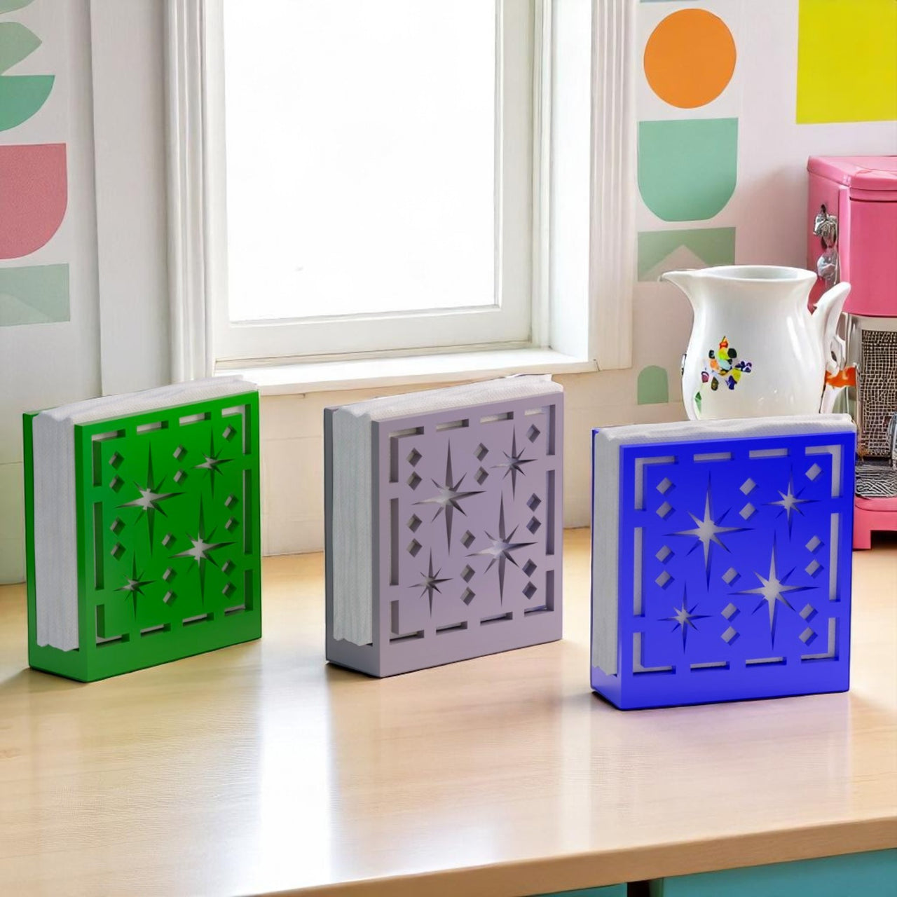 Midcentury Quad Starburst Retro Napkin Holder