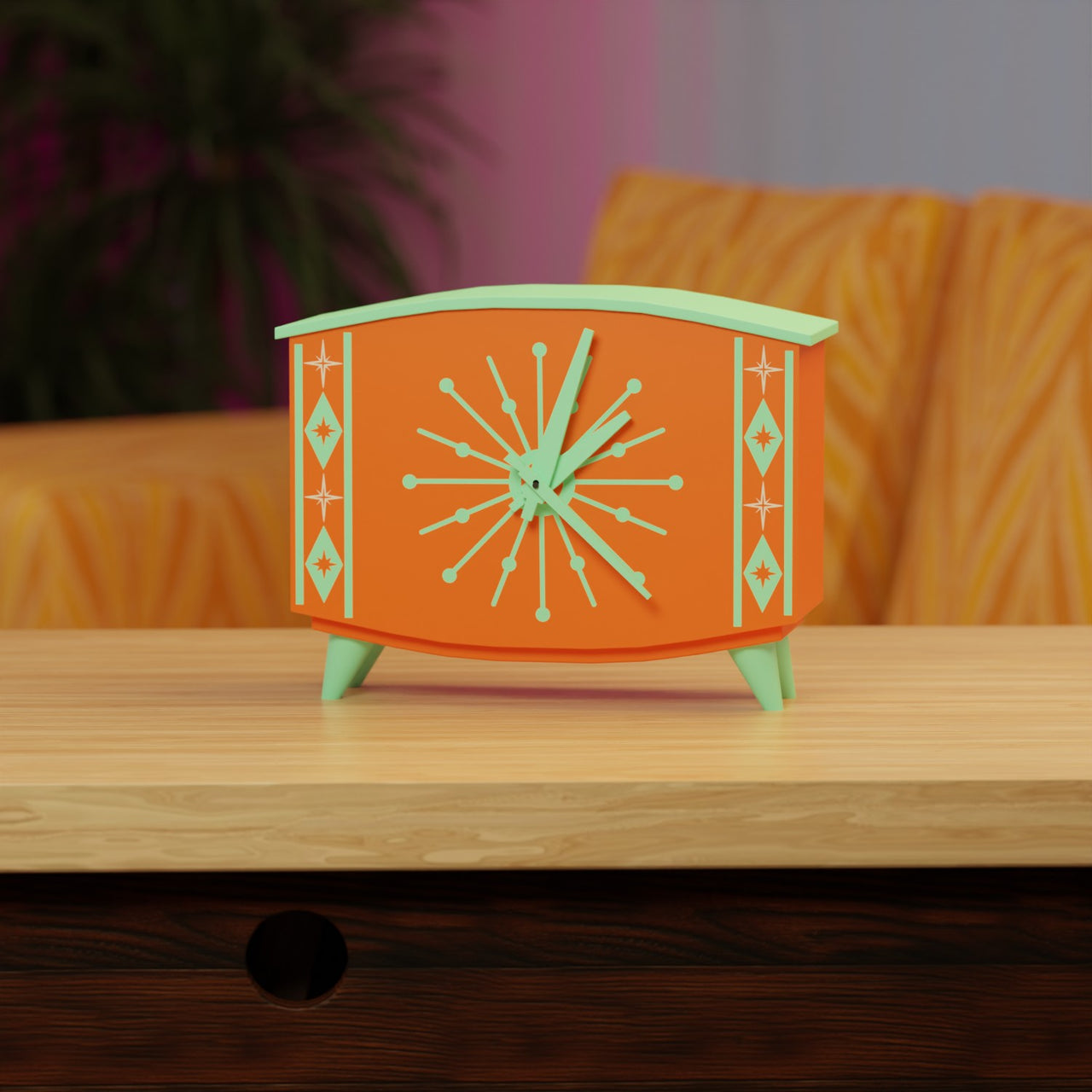 StarCrest Mid Century Modern Space Age Desk Clock