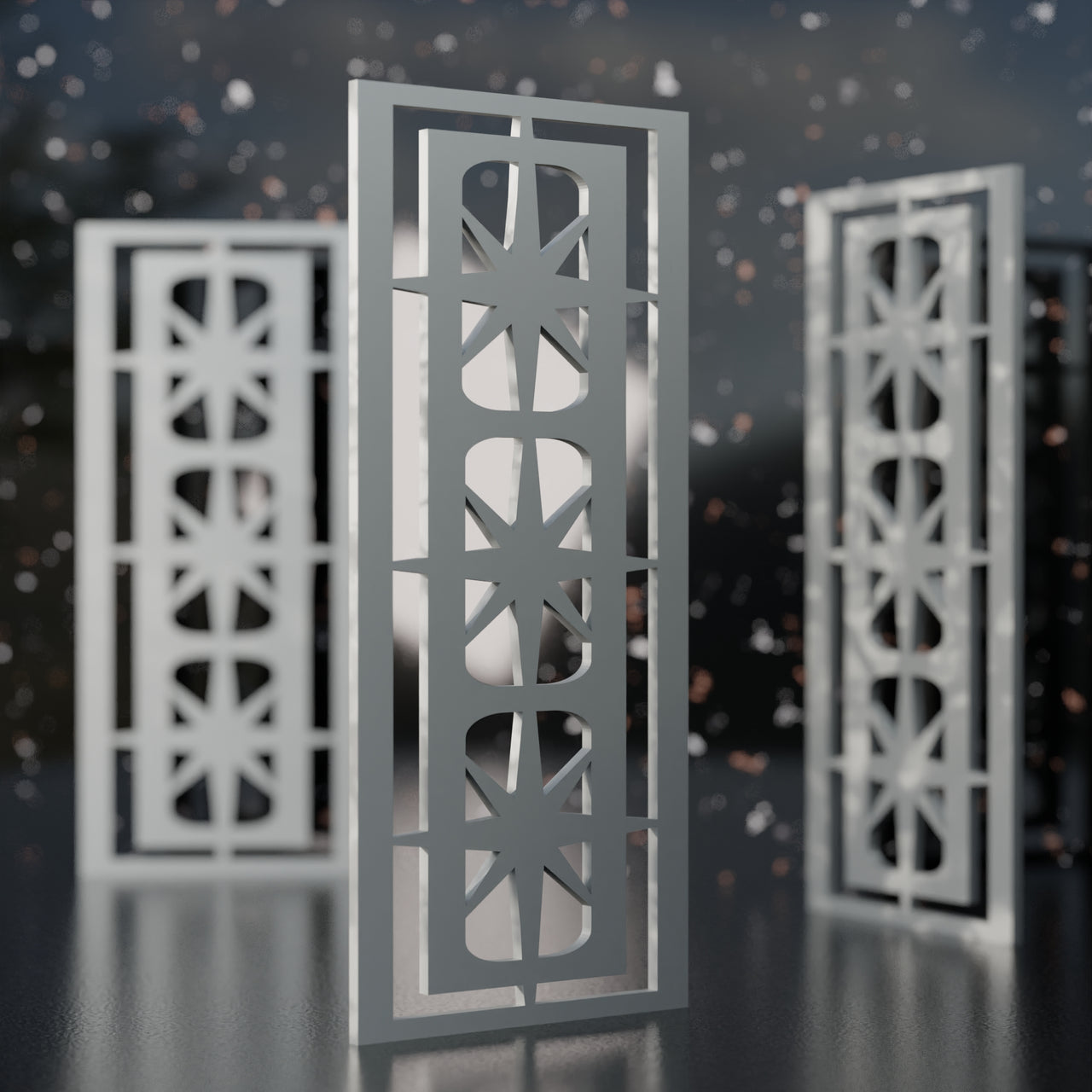 Starlight Ovals Midcentury Modern Wall Panel Set of 3