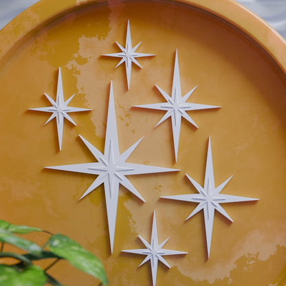Retro Mini Mid Century Modern Starbursts Set of 6