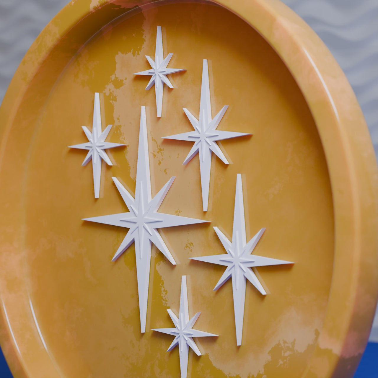 Retro Mini Mid Century Modern Starbursts Set of 6