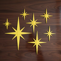 Retro Mini Mid Century Modern Starbursts Set of 6
