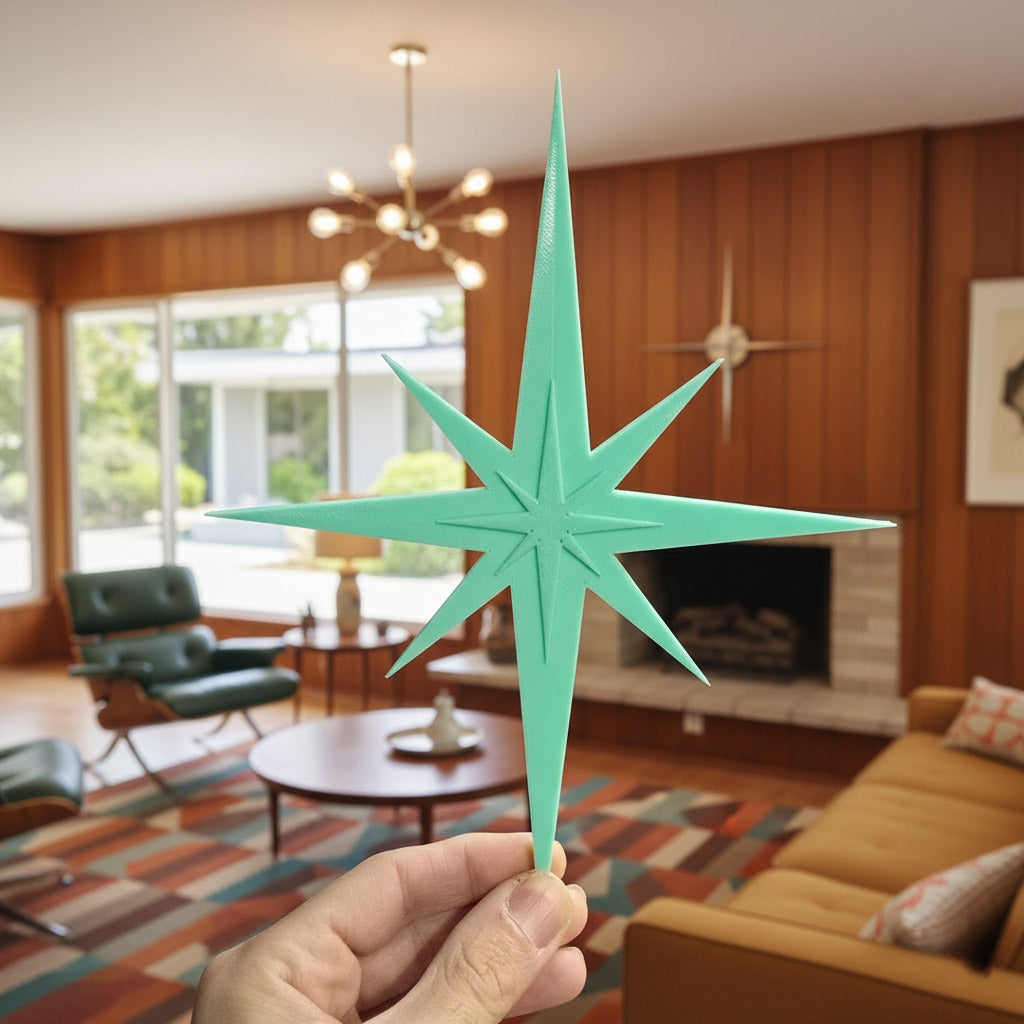 Retro Mini Mid Century Modern Starbursts Set of 6