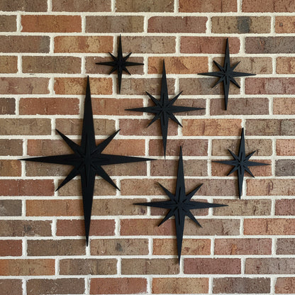 Retro Mini Mid Century Modern Starbursts Set of 6