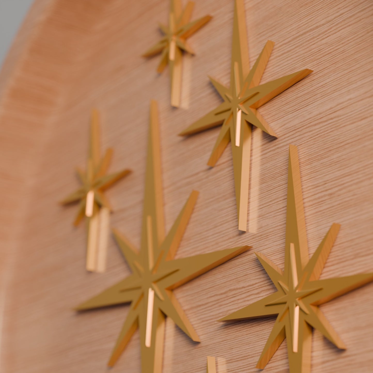 Retro Mini Mid Century Modern Starbursts Set of 6