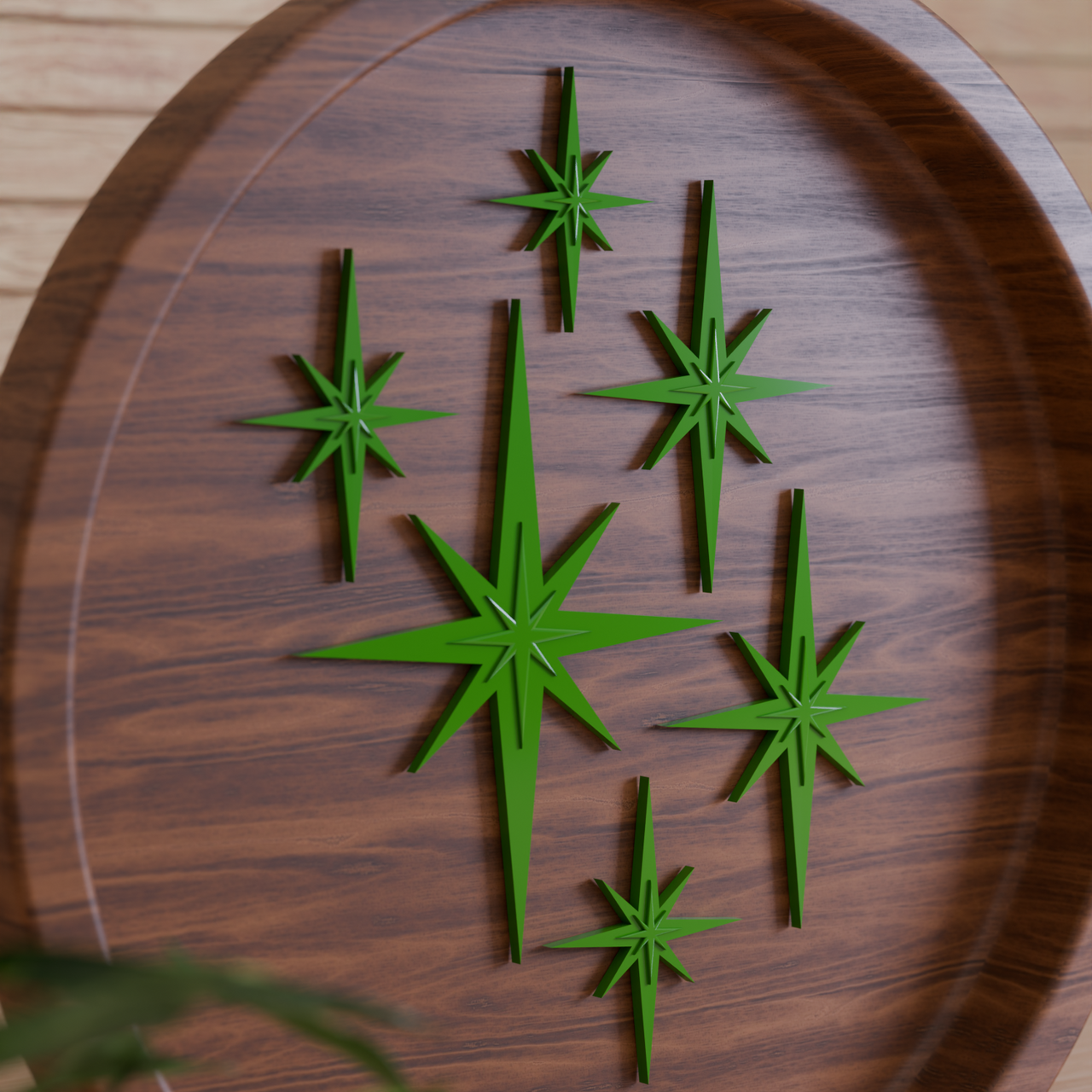 Retro Mini Mid Century Modern Starbursts Set of 6