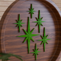 Retro Mini Mid Century Modern Starbursts Set of 6