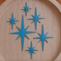 Retro Mini Mid Century Modern Starbursts Set of 6