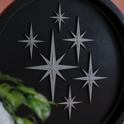 Retro Mini Mid Century Modern Starbursts Set of 6