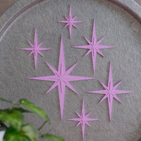 Retro Mini Mid Century Modern Starbursts Set of 6