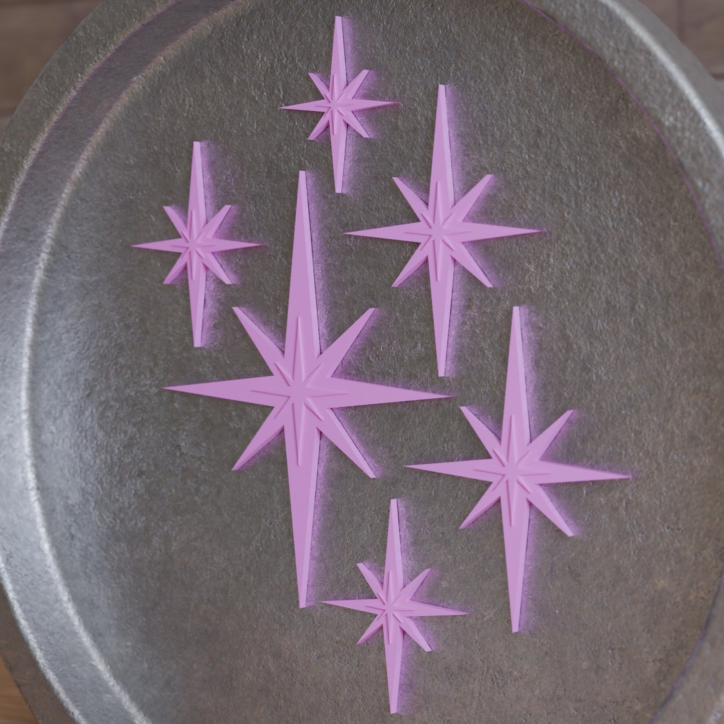 Retro Mini Mid Century Modern Starbursts Set of 6