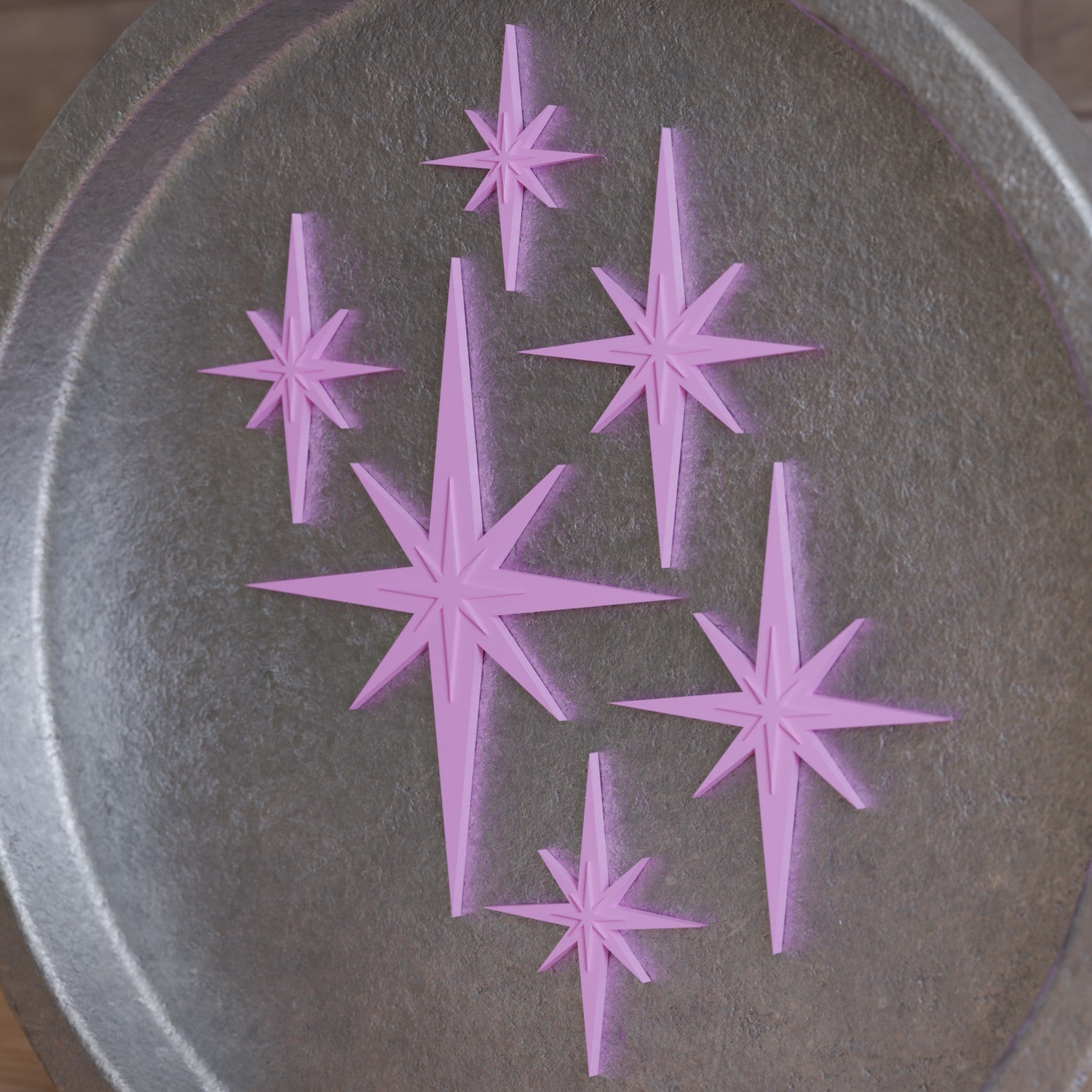 Retro Mini Mid Century Modern Starbursts Set of 6