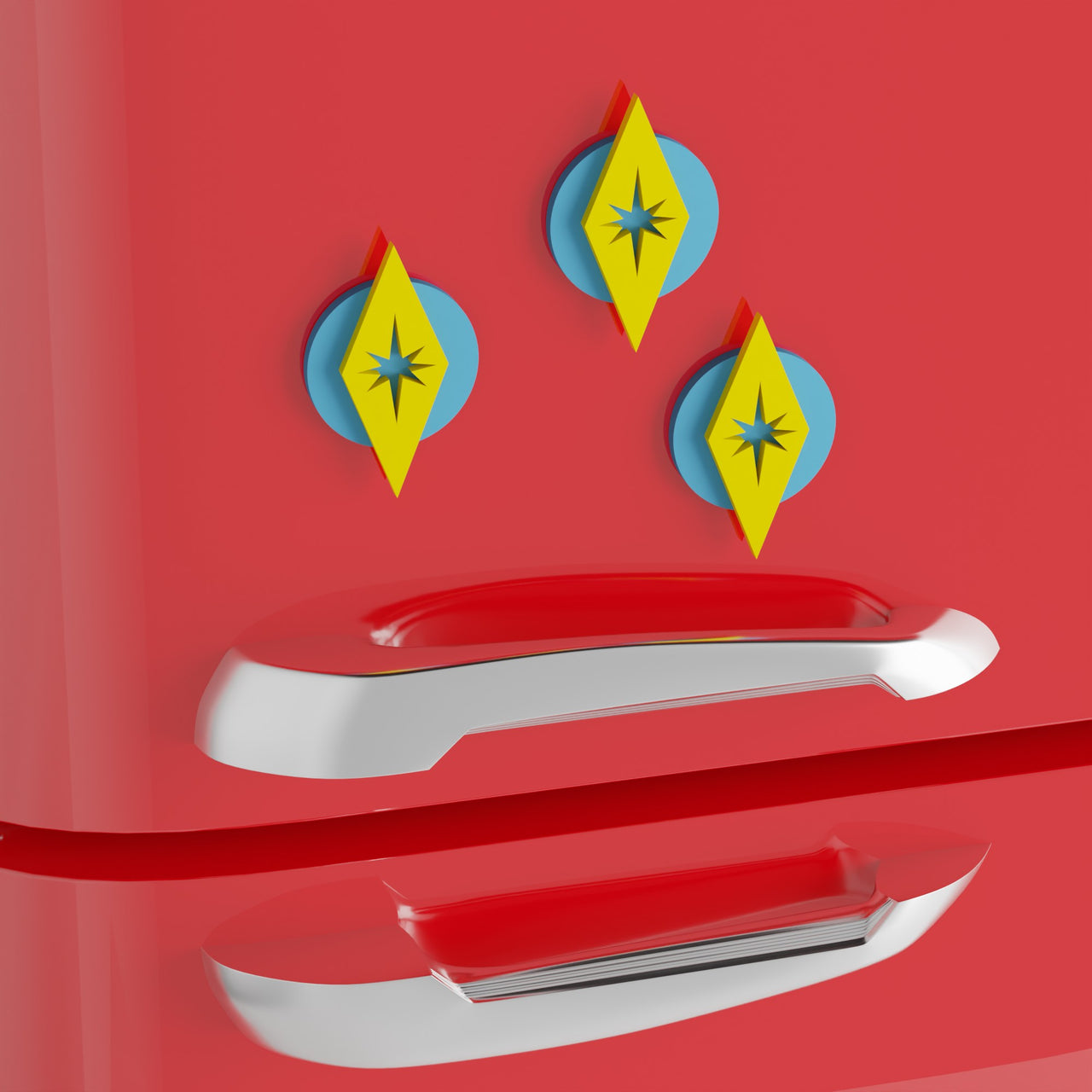 Space Age Circular Diamond Magnet Set (Set of 3)