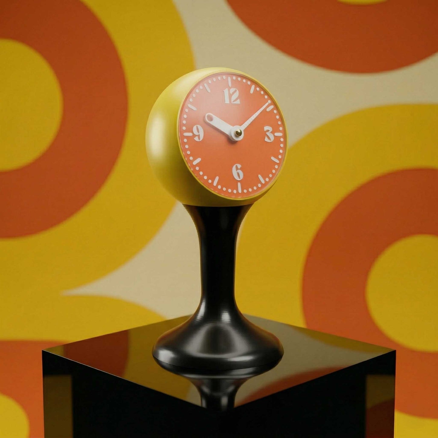 The Tempozero Space Age Tulip 1970s Styled Retro Pedestal Clock