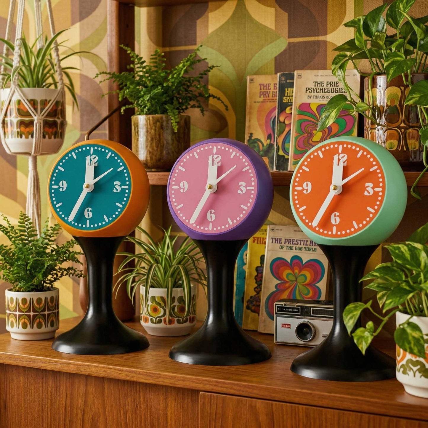The Tempozero Space Age Tulip 1970s Styled Retro Pedestal Clock