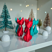 Holiday Atomic Cat Sculptures