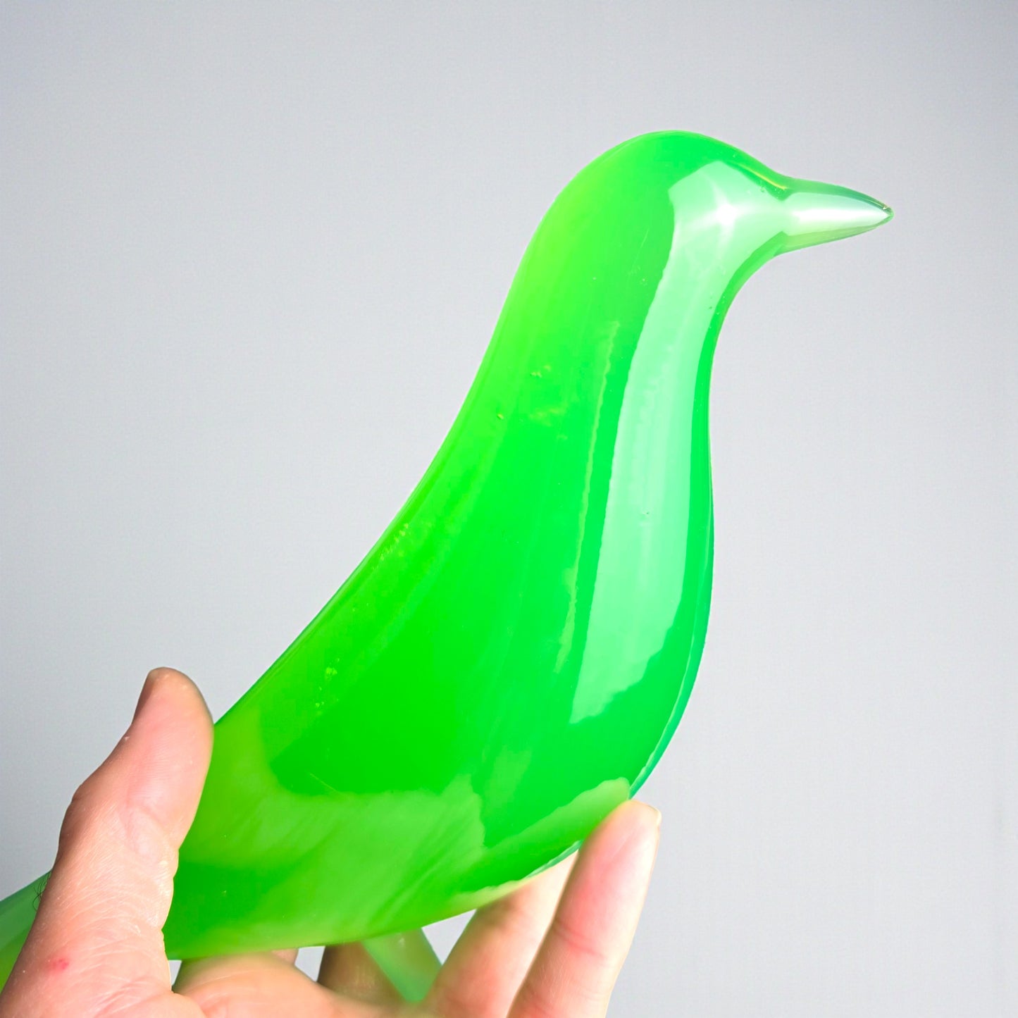 Mid Century Eames Styled Minimalist Bird Sculpture Atomic Emerald Green