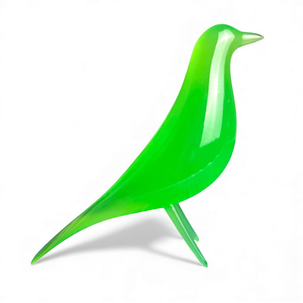 Mid Century Eames Styled Minimalist Bird Sculpture Atomic Emerald Green