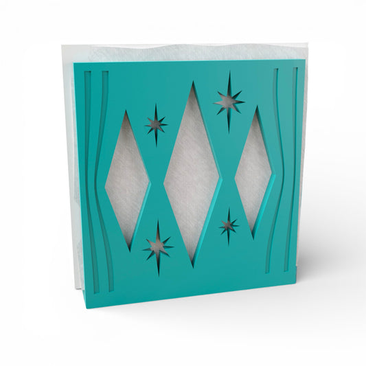 Mid Century Modern Retro Style Triple Diamond Napkin Holder