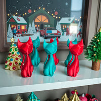 Holiday Atomic Cat Sculptures