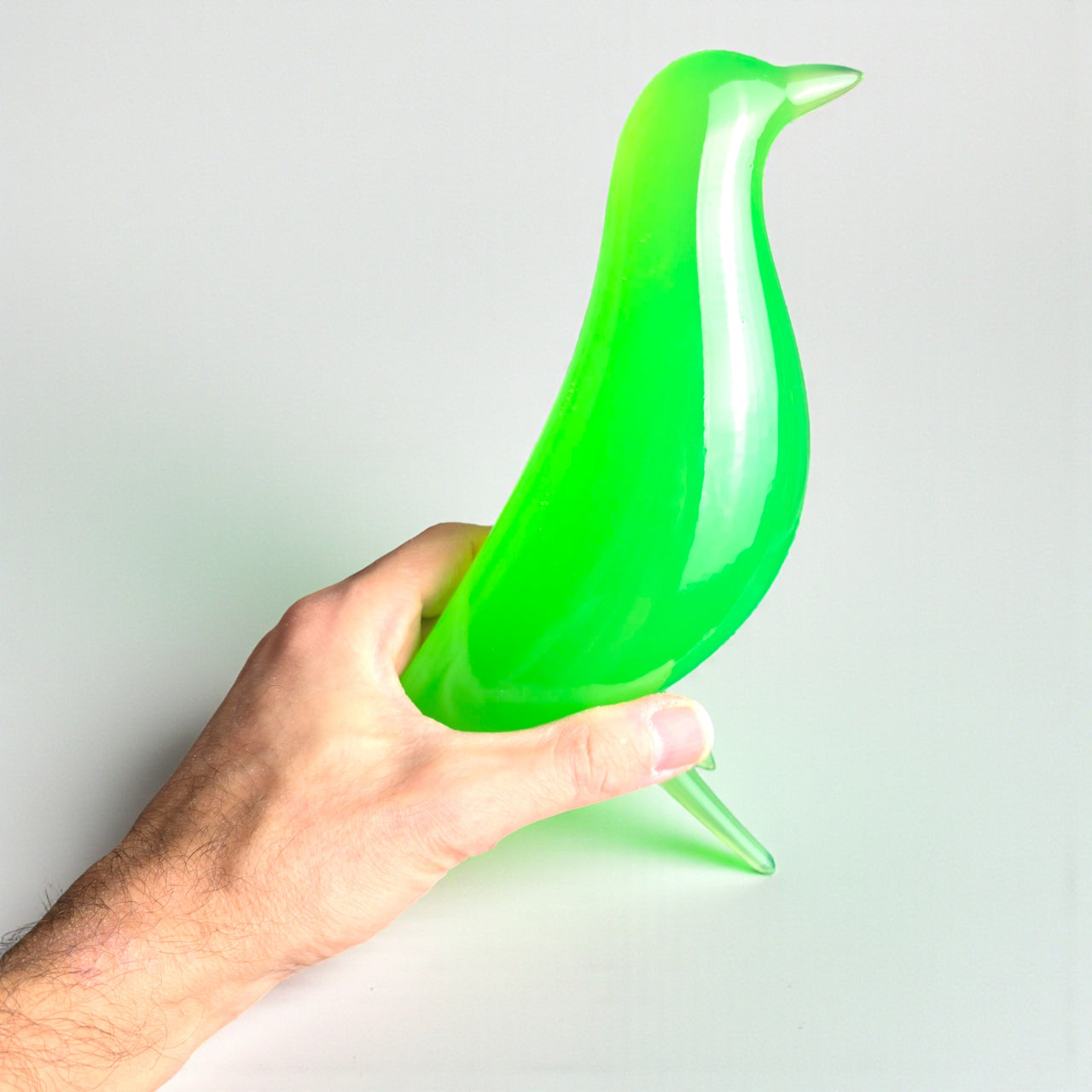 Mid Century Eames Styled Minimalist Bird Sculpture Atomic Emerald Green