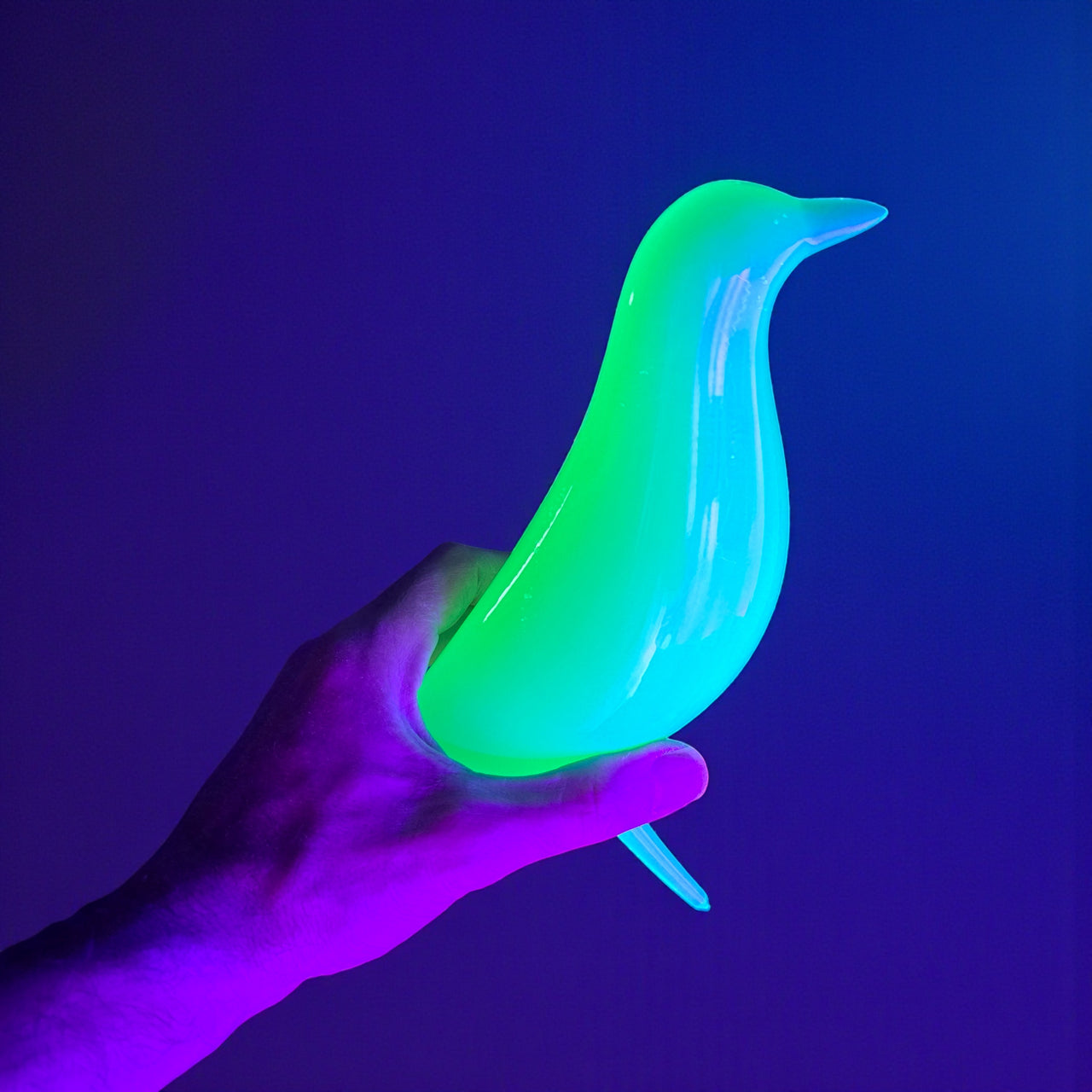 Mid Century Eames Styled Minimalist Bird Sculpture Atomic Emerald Green