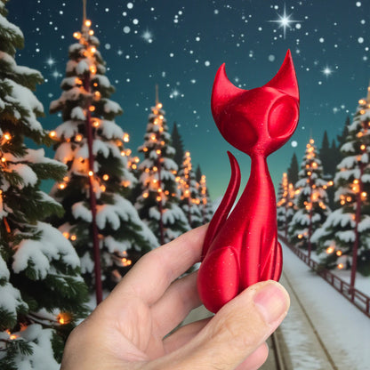 Holiday Atomic Cat Sculptures