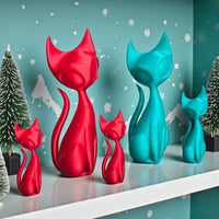 Holiday Atomic Cat Sculptures