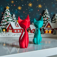 Holiday Atomic Cat Sculptures