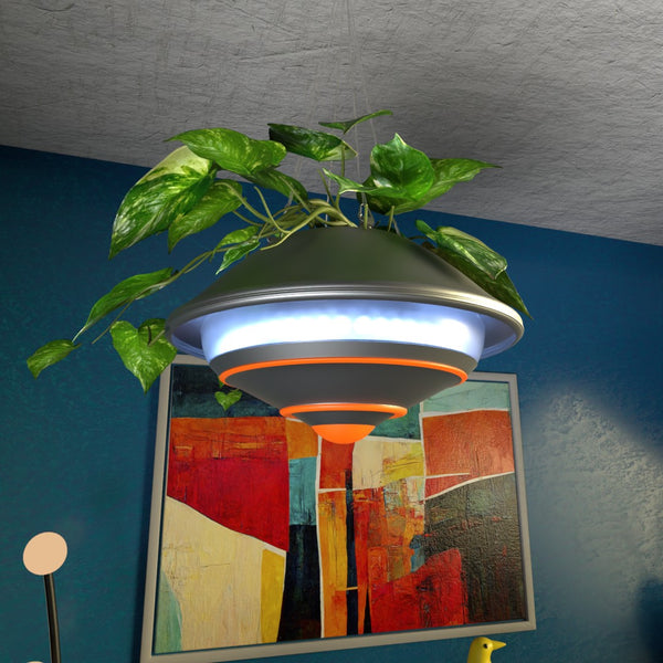 Space Age UFO Hanging Light Planter