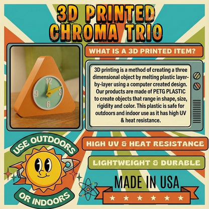 Chroma Trio Space Age Desk Clock