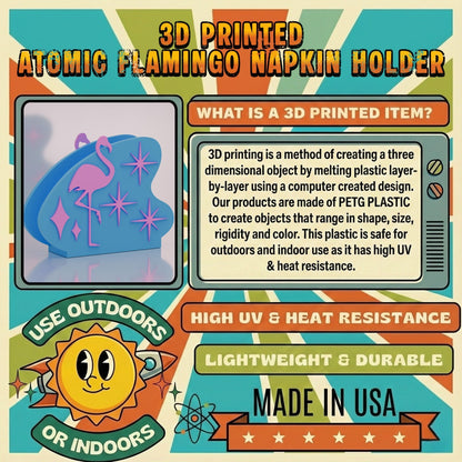 Atomic Flamingo Retro Style Napkin Holder