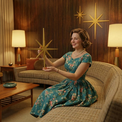 Mid Century Modern Elongated Starbursts Set of 4