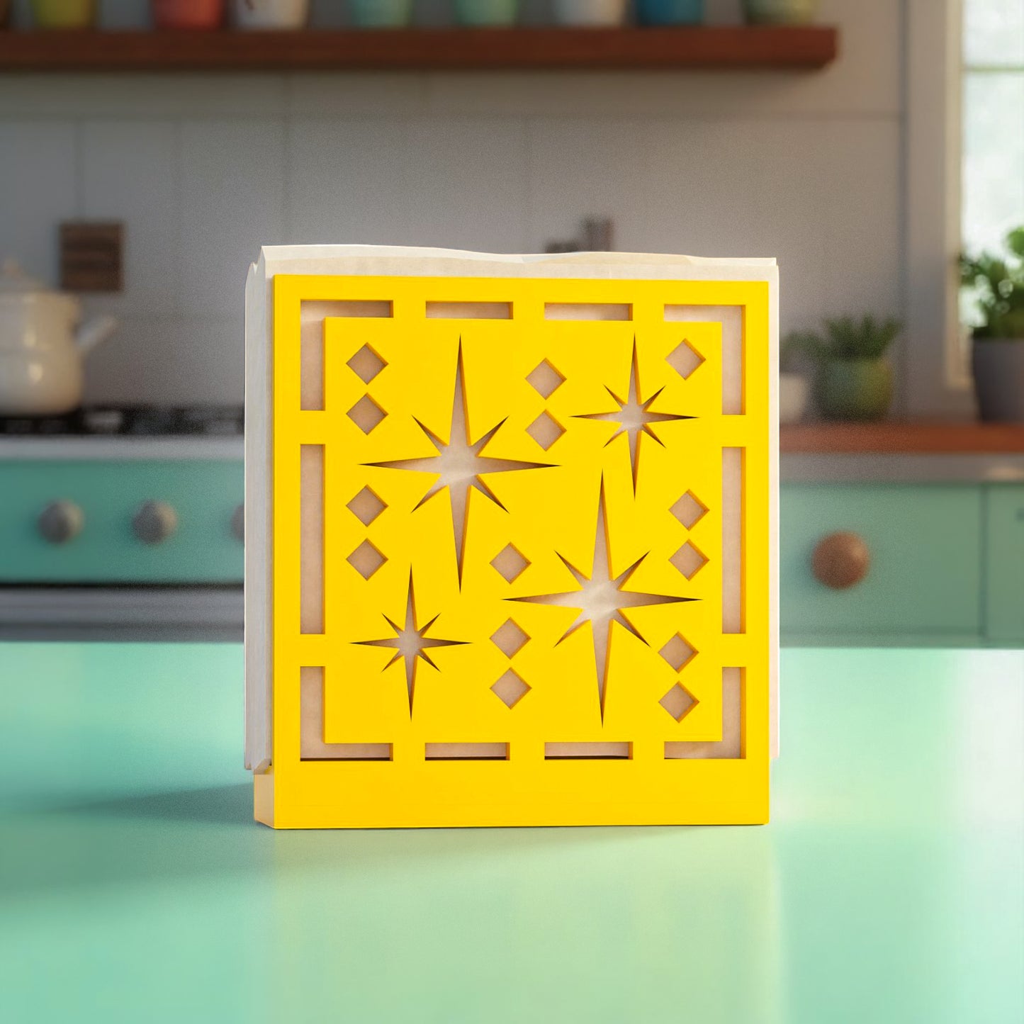 Midcentury Quad Starburst Retro Napkin Holder