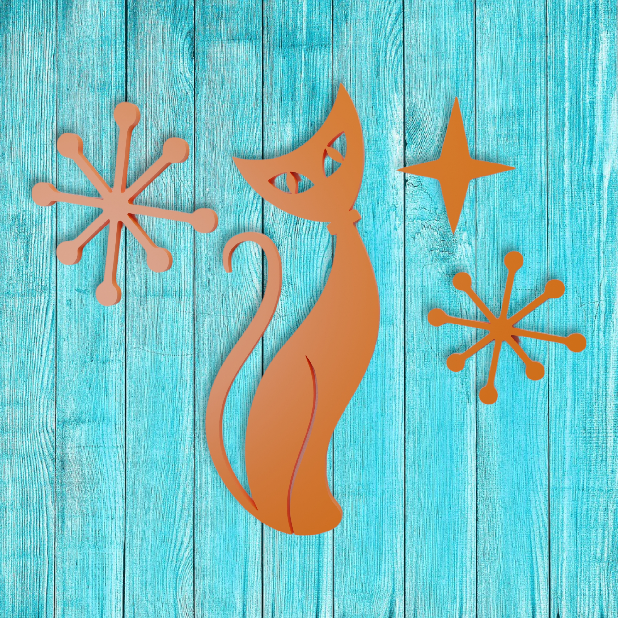 Atomic Cat Starbursts Midcentury Wall Decor