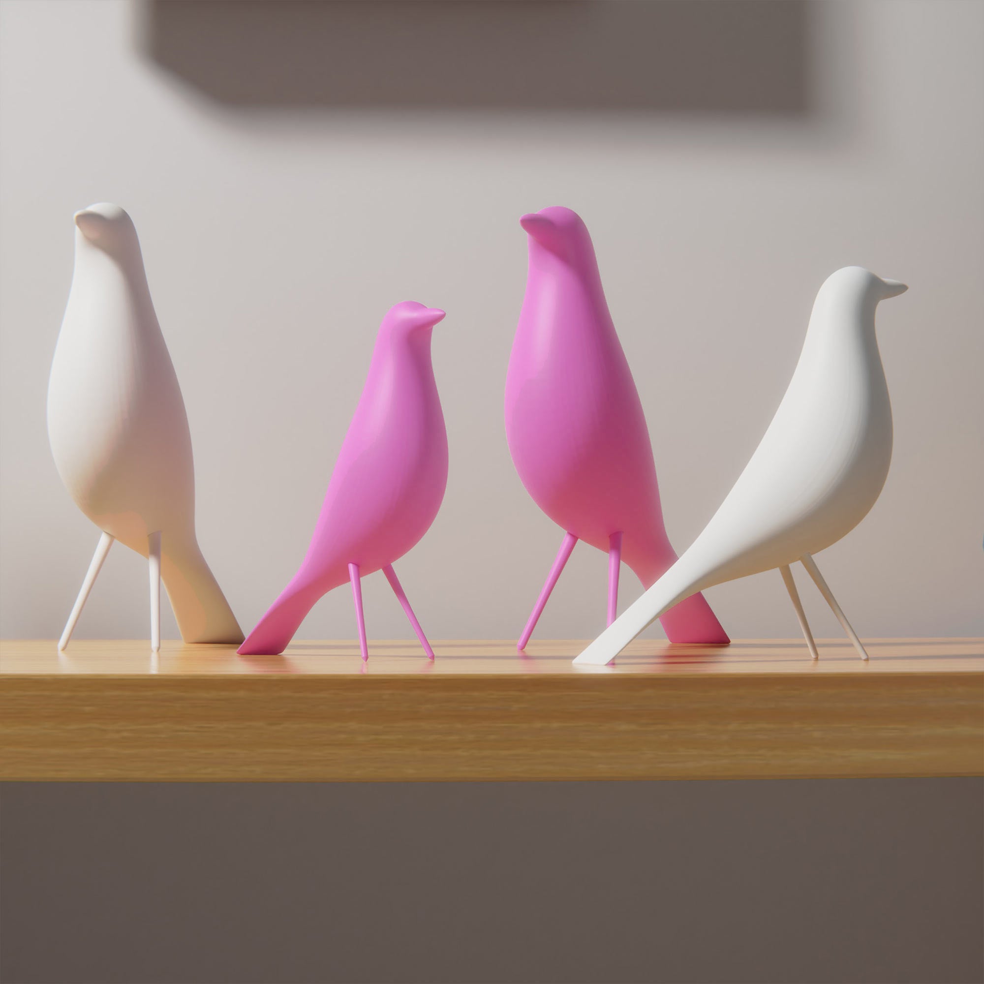 MCM Minimalist Bird Family (Set of 2)