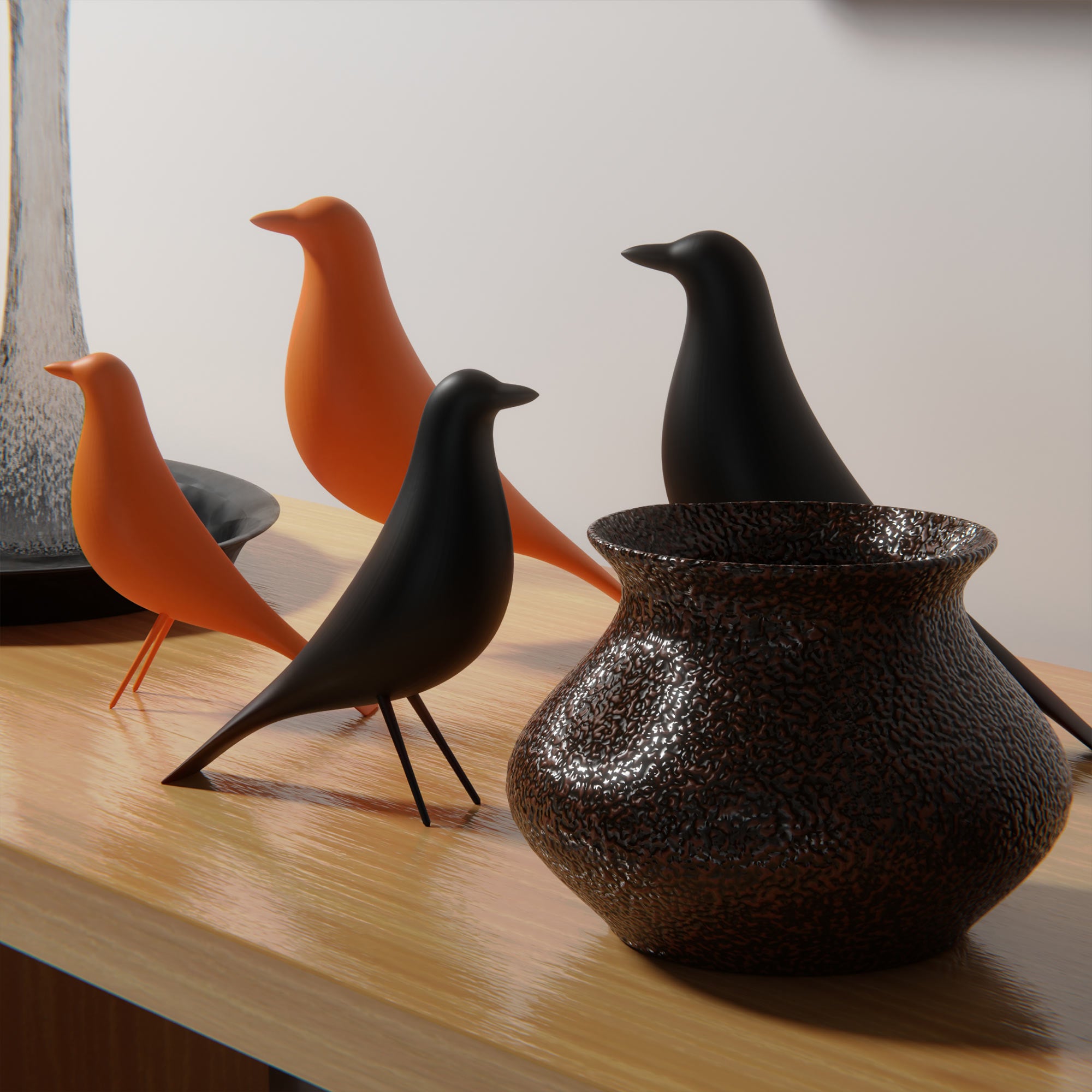 MCM Minimalist Bird Family (Set of 2)
