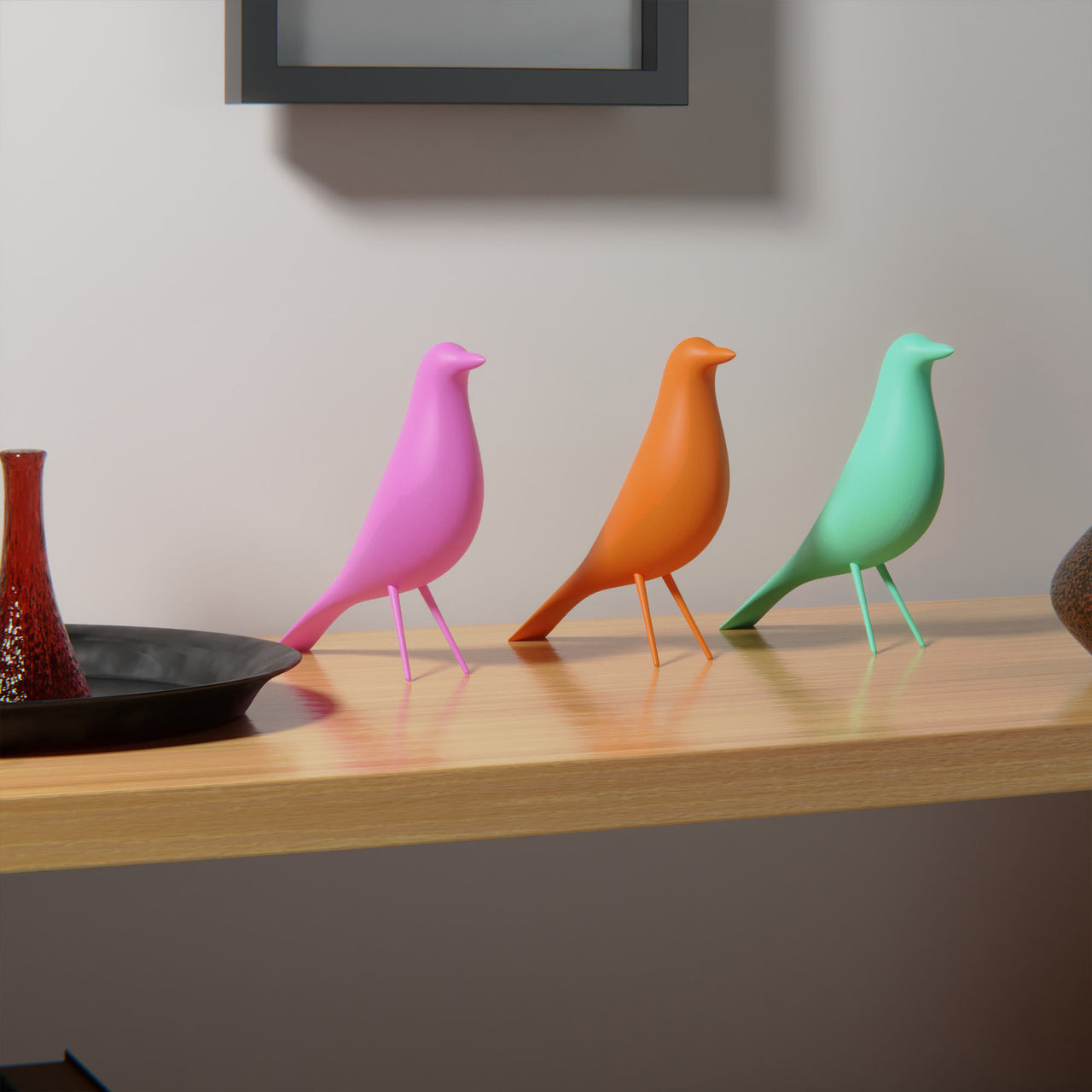 MCM Minimalist Bird Family (Set of 2)