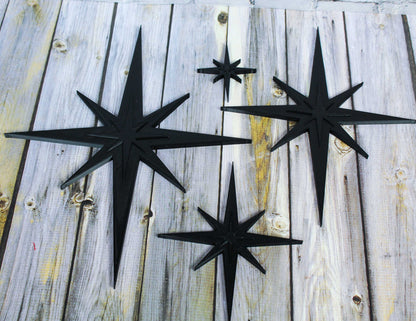 Mid Century Modern Vintage Style Starbursts 4 Piece Set Wall Decor