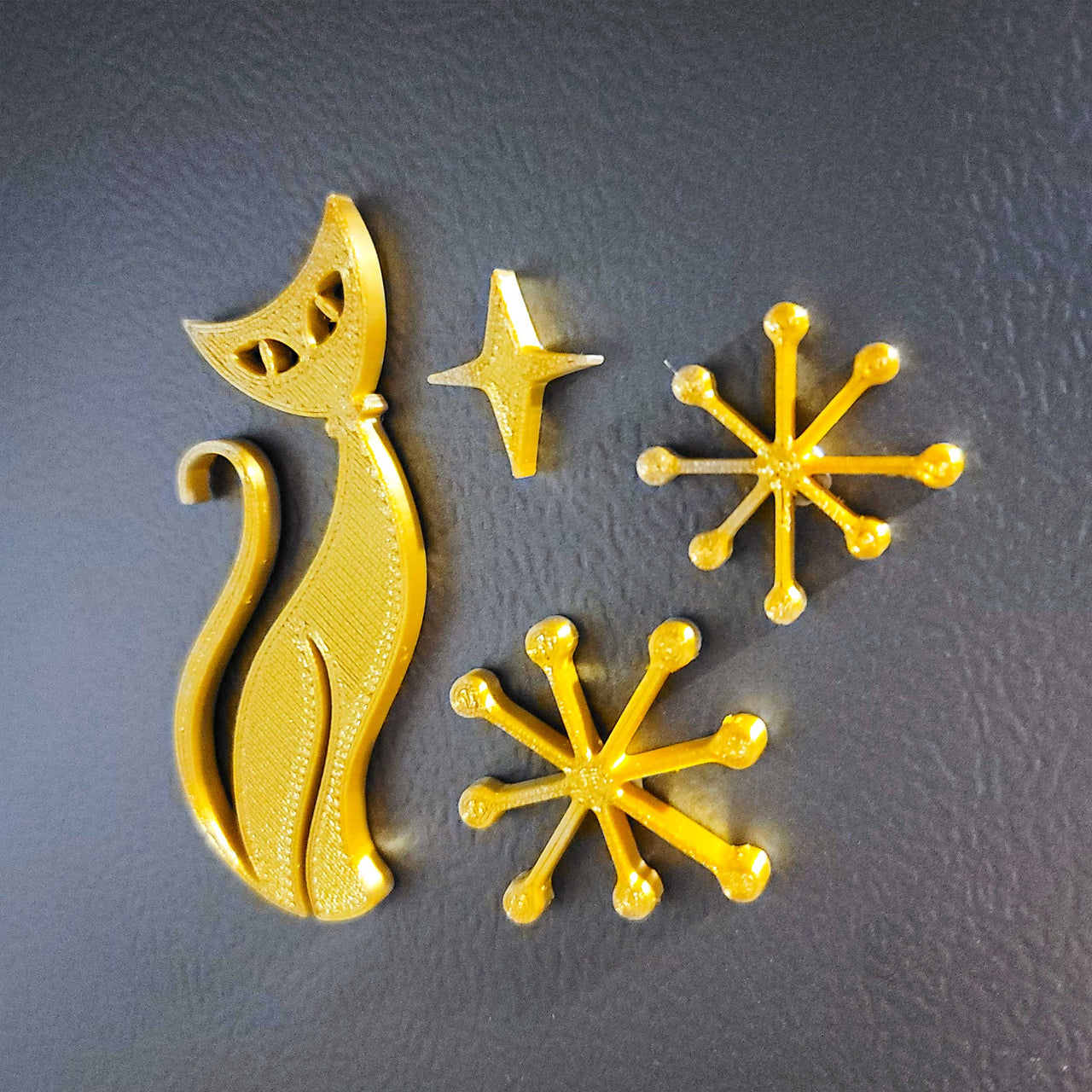 Midcentury Modern Vintage Style Atomic Cat Fridge Magnets