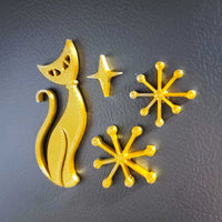 Midcentury Modern Vintage Style Atomic Cat Fridge Magnets