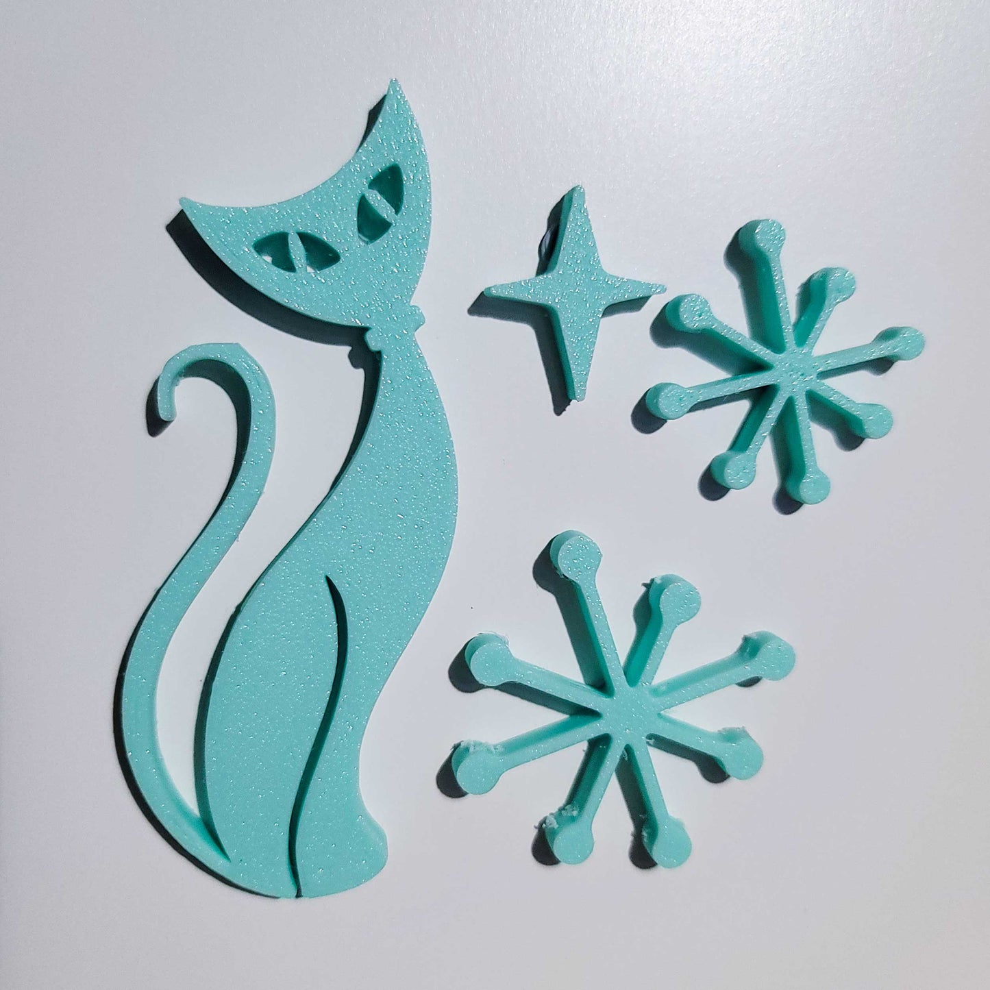 Midcentury Modern Vintage Style Atomic Cat Fridge Magnets