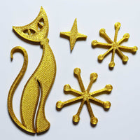 Midcentury Modern Vintage Style Atomic Cat Fridge Magnets