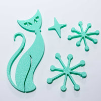 Midcentury Modern Vintage Style Atomic Cat Fridge Magnets