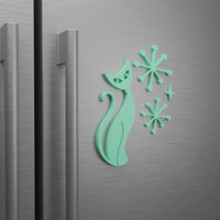 Midcentury Modern Vintage Style Atomic Cat Fridge Magnets