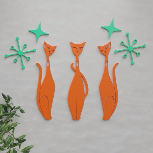 Atomic Space Cats Wall Decor Set
